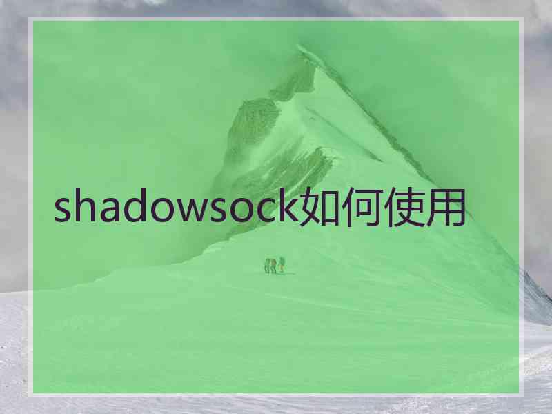 shadowsock如何使用